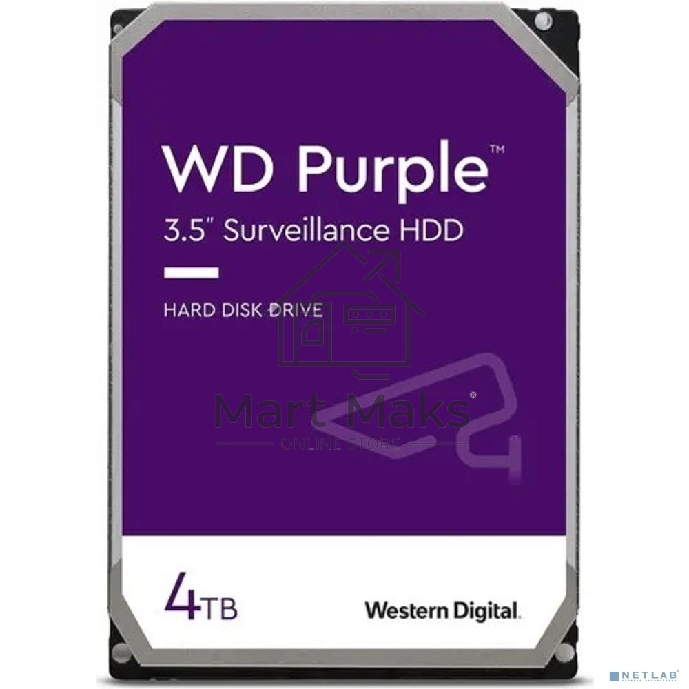 Жесткий диск Western Digital 4TB 5400rpm Purple (WD43PURZ) Serial ATA III, 256Mb, 3.5