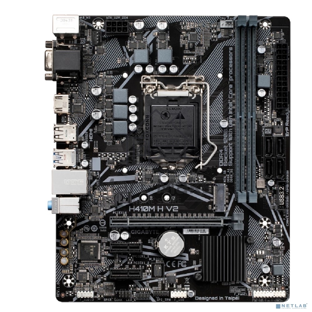 Материнская плата Gigabyte H410M H V2 (2.0/2.1), LGA 1200, Intel H470, 2xDDR4, 4xSATA, 1xM.2, 1xPCIe 3.0 x16, 2xPCIe 3.0 x1, 1xHDMI, 1xVGA, 1x 1Gb LAN, 2xUSB-A 3.2 Gen 1, 4xUSB-A 2.0, 3x3.5 мм, 7.1, Micro ATX