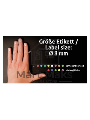 Этикетки Avery Zweckform 3090 104шт на листе диаметр 8мм/70г/м2/4л./ассорти самоклей. универсальная