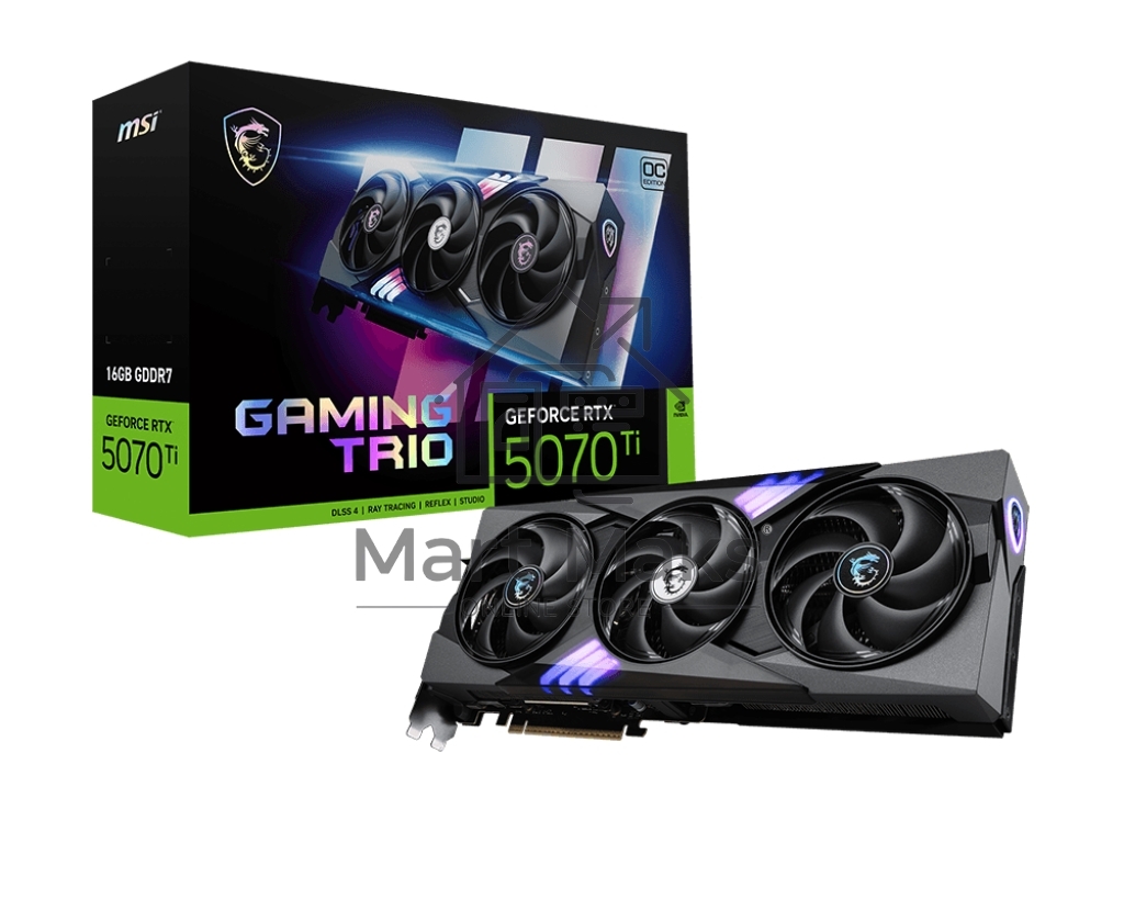 Видеокарта MSI RTX5070Ti GAMING TRIO OC 16GB GDDR7 256bit 3xDP HDMI 3FAN RTL