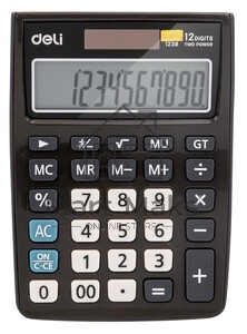 Калькулятор настольный Deli E1238 black черный 12-разр. 1003509