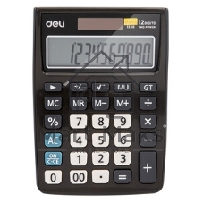 Калькулятор настольный Deli E1238 black черный 12-разр. 1003509