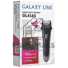 Набор для стрижки Galaxy Line GL 4165, черный, 3 Вт, время непрерывной работы до 1,5 ч, время зарядки около 2 часов, аккум. Li-Ion 3,7 В, емкость аккум. 600 мА*ч, лезвия из нержав. стали, ширина лезвия 40 мм, 2 насадки-расчески (3 и 6 мм, 9 и 12 мм), USB зарядка