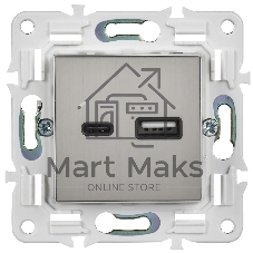 SKANDY Розетка USB A+C 18Вт SK-R13N никель | SK-U22-018-K50 | IEK