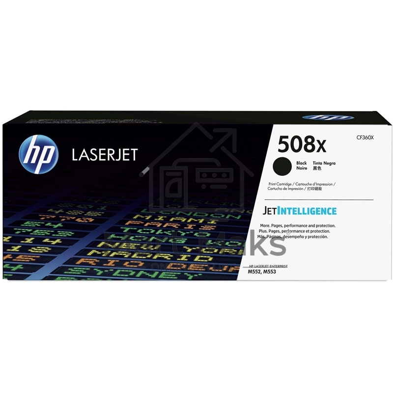Тонер Картридж HP 508X CF360X черный для HP CLJ M552/M553 (12500стр.)