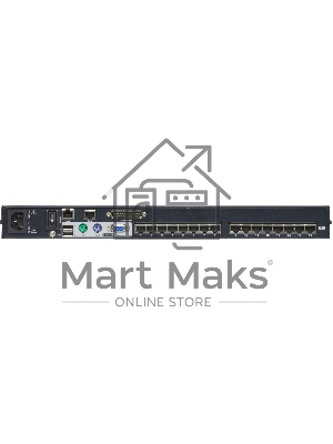 Переключатель KVM, 1 local user PS2+VGA+1 IP user =) 16 cpu (PS2/USB/Sun+VGA)/RS232, без шнуров Cat 5 High-Density KVM over the NET.