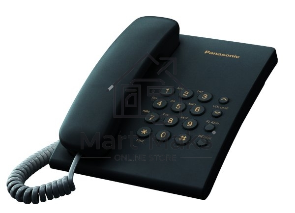 Телефон проводной Panasonic KX-TS2350RUB черный повтор номера, регул-ка громкости, кр.на стену
