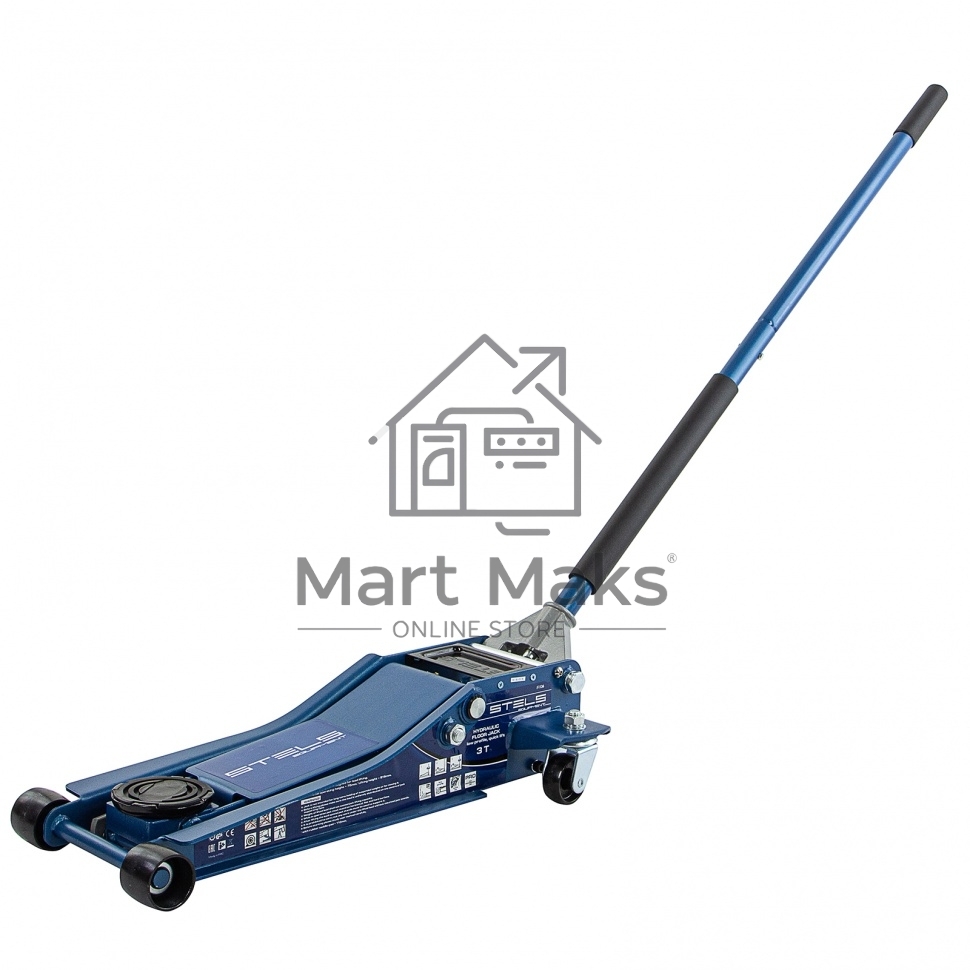 Домкрат гидравлический подкатной STELS 51136, быстрый подъем 3т low profile quick lift 75-515мм про