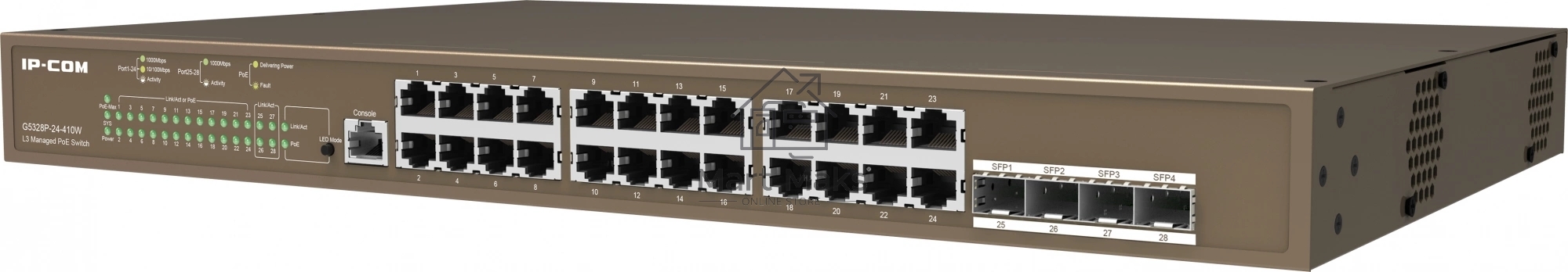 Коммутатор 24PORT 1000M POE 4SFP G5328P-24-410W IP-COM