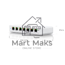 Коммутатор Ubiquiti UniFi Switch Ultra 210W PoE-коммутатор, 8х 1G RJ45, раздача 202 Вт
