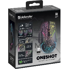 Мышь беспроводная Defender Oneshot GM-067 черный, 3200 dpi, радиоканал, USB, кнопки - 7