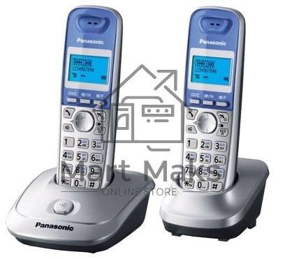Телефон беспроводной (DECT) Panasonic KX-TG2512RUS (серебристый) Доп трубка в комплекте,АОН, Caller ID,спикерфон на трубке,полифония