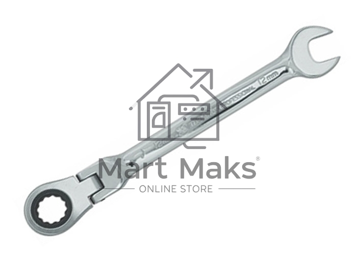 Ключ MATRIX 14862комбинированный трещоточный 10мм CrV шарнирный зерк.хром professional