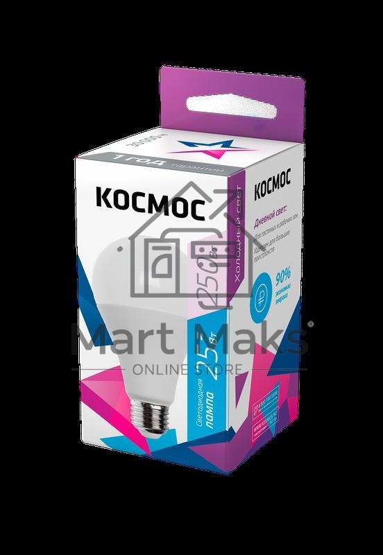 Лампа светодиодная A65 25Вт 6500К E27 220В КОСМОС LkecLED25wA65E2765