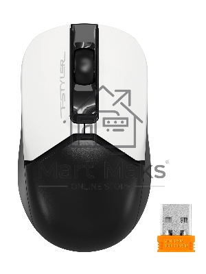 Мышь беспроводная A4Tech Fstyler FG12S белый/черный, 1200 dpi, радиоканал, USB, кнопки - 3