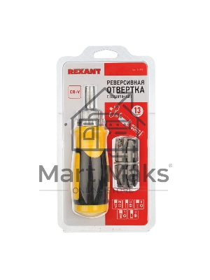 Набор 13 предметов с реверсивной отверткой Rexant