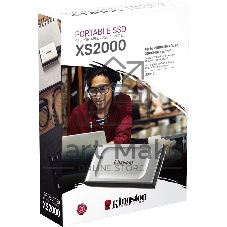 Внешний SSD Kingston XS2000, 4TB, USB 3.2 Gen 2x2 Type-C, R/W 2000/2000, серебристый