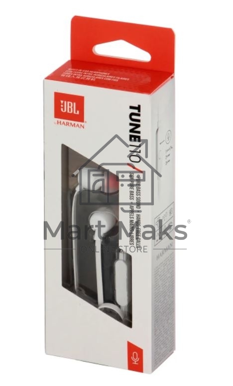 Наушники JBL Tune 110, 3.5 мм, внутриканальные, белый