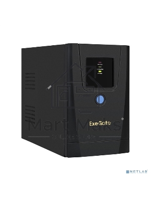 Источник бесперебойного питания ExeGate SpecialPro UNB-650.LED.AVR.1SH.2C13 650VA/360W, LED, AVR, 1*Schuko+2*C13, металлический корпус, черный