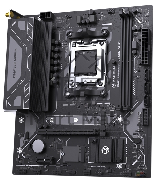 Материнская плата MAXSUN MS-Challenger B650M WIFI, AM5, B650, 2*DDR5, 3*SATA3, M.2, 4*USB 3.2, 2*USB 2.0, 1*PCIEx16, 1*PCIEx1, DP+HDMI, mATX