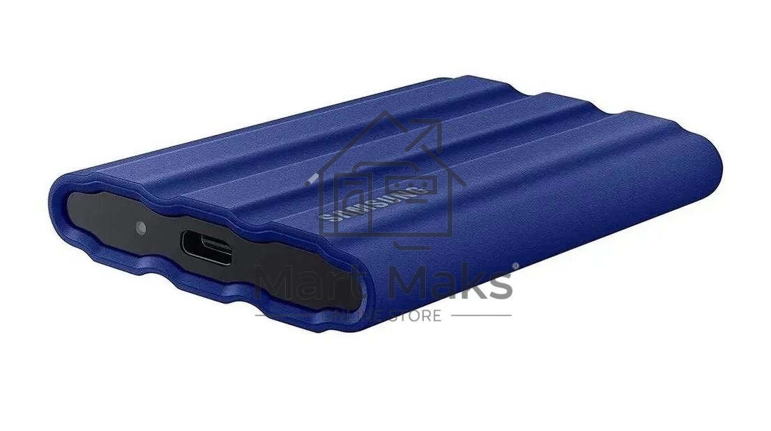 Накопитель Samsung External SSD T7 Shield, 2TB, Type C-to-C/A, USB 3.2 Gen2, R/W 1050/1000MB/s, IP65, 88x59x13mm, 98g, Blue (12 мес.)
