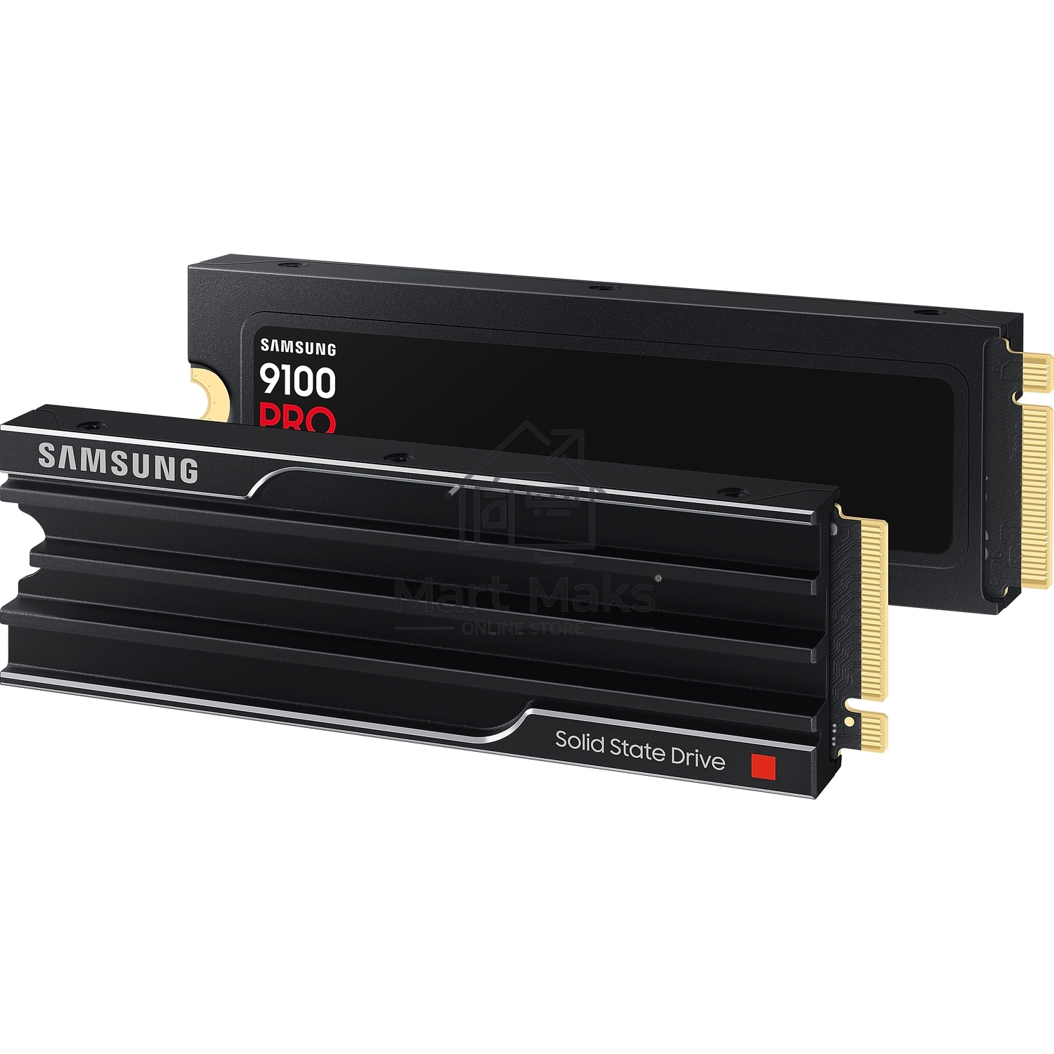 Твердотельный диск 1TB Samsung 9100 PRO, M.2, PCI-E 5.0 x4, TLC 3D NAND R/W - 14800/13400 MB/s с радиатором