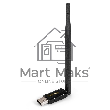 Сетевой адаптер Wi-Fi 4 ExeGate EDWA-137-N300-1 (Беспроводной USB адаптер, Wi-Fi N (b/g/n), чипсет Realtek8192, до 300 Мбит/с на 2,4 ГГц, внешняя 3dBi антенна, USB 2.0)
