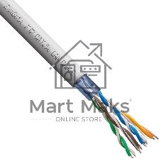 Кабель ExeGate FUTP4-C5e-CCA-S24-IN-PVC-GY-305 FTP 4 пары кат.5e CCA, 0.52мм (24AWG), экран, 305м, серый, PVC