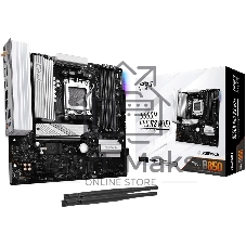 Материнская плата ASRock B850M PRO RS WIFI, AM5, AMD B850, 4xDDR5, 4xSATA, 3xM.2, 1xPCIe 5.0 x16, 1xPCIe 3.0 x4, 1xDP, 1xHDMI, 1x2.5Gb LAN, Wi-Fi 6E, Bluetooth 5.2, 1xUSB-C 10Gbps, 1xUSB-A 10Gbps, 2xUSB-A 5Gbps, 4xUSB-A 2.0, 3x3.5 мм, 7.1, mATX