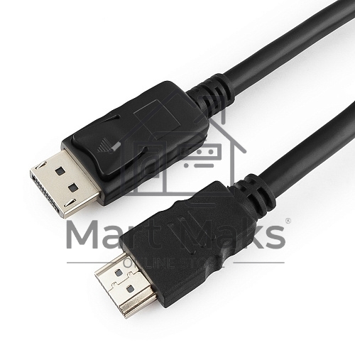 Кабель CablexpertDisplayPort->HDMI, 5м, 20M/19M, черный, экран, пакет