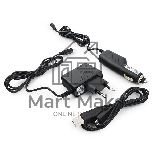 Набор зарядных устройств с Micro-USB разъемом Gembird MP3A-CAR-KIT1 110/220V-5V и 12VDC-5V черный