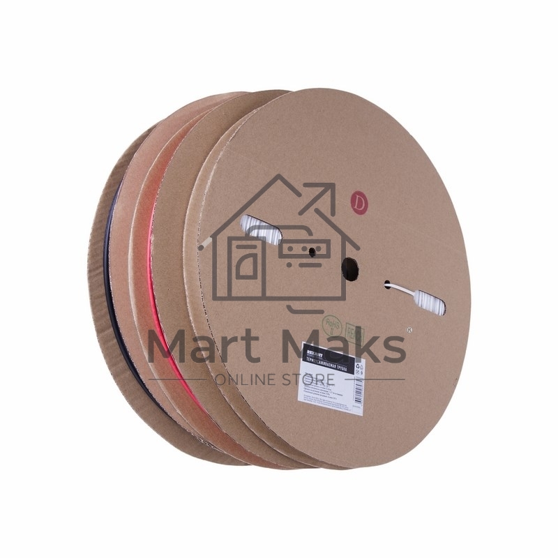 Термоусаживаемая трубка Rexant 10,0/5,0 мм, черная (бухта 100 м)