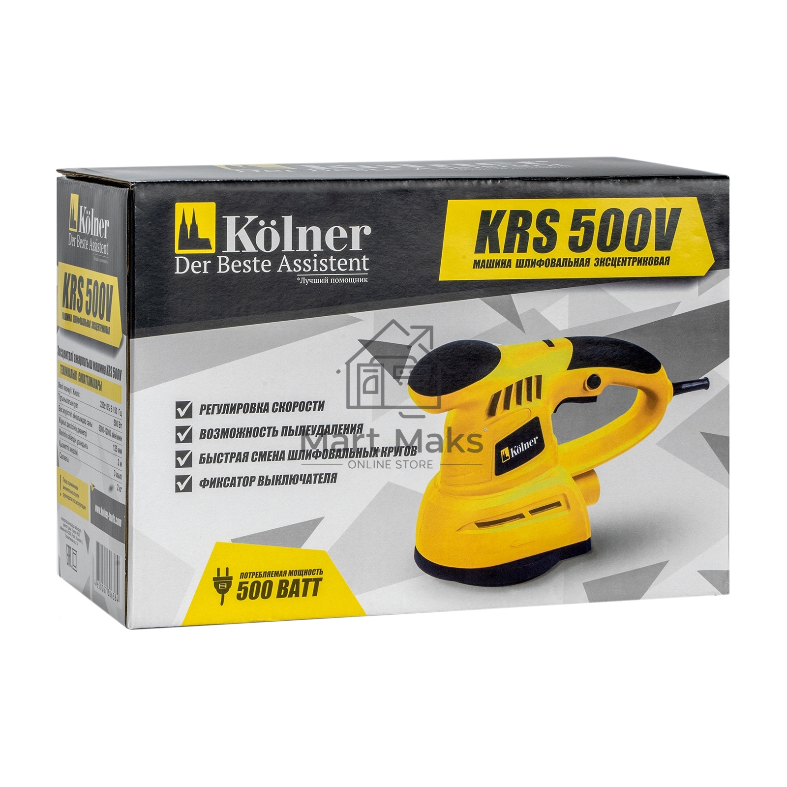 Эксцентриковая шлифовальная машина KOLNER KRS 500V