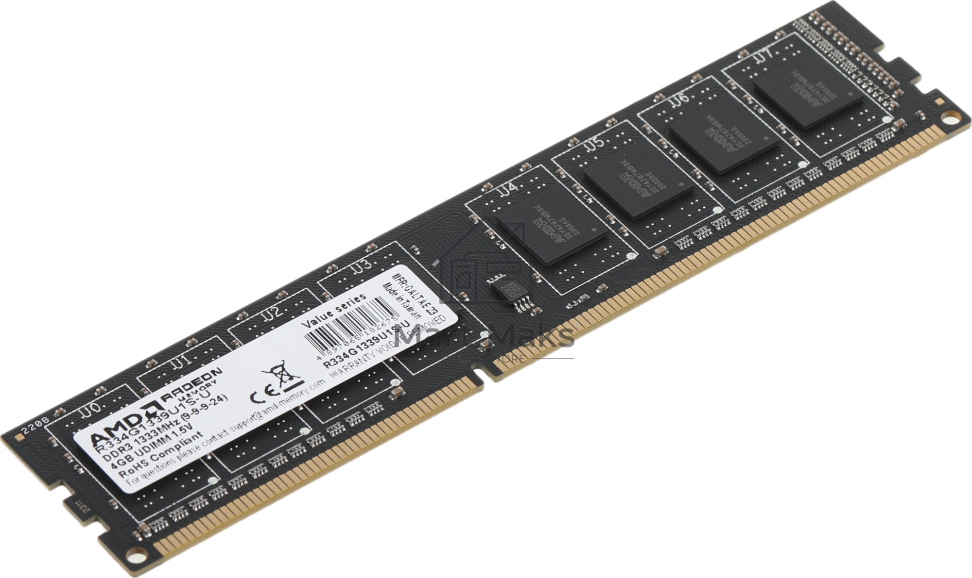 Оперативная память AMD Radeon R3, DDR3, 4GB (1x4GB), 1333MHz, CL9, DIMM