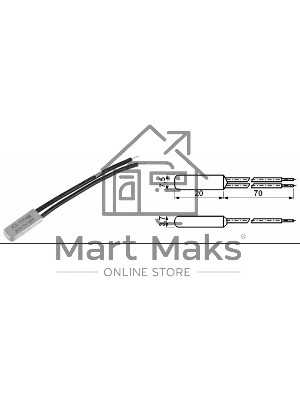 Термостат биметаллический KSD9700 5А/80 С нормально разомкнутый