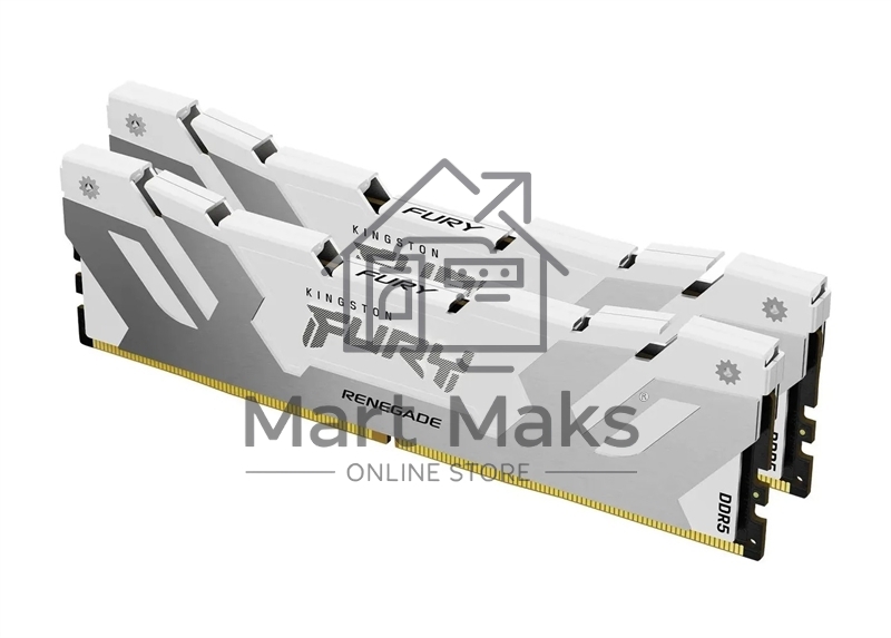 Оперативная память Kingston Fury Renegade, DDR5, 32GB (1x32GB), 6400MHz, CL32, DIMM, радиатор, белый