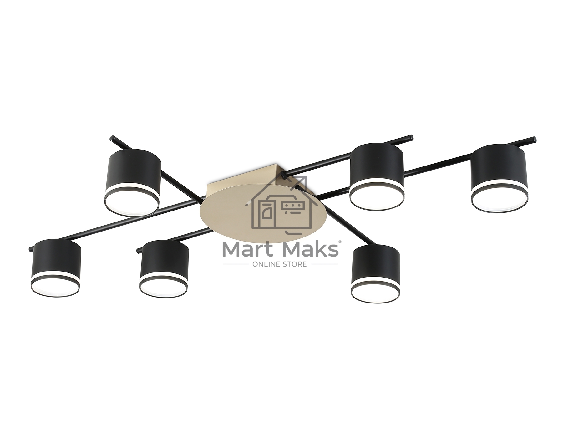 Потолочный светильник Ambrella light FL51756/6 BK/GD черный/золото GX53/6 max 12W 870*570*110