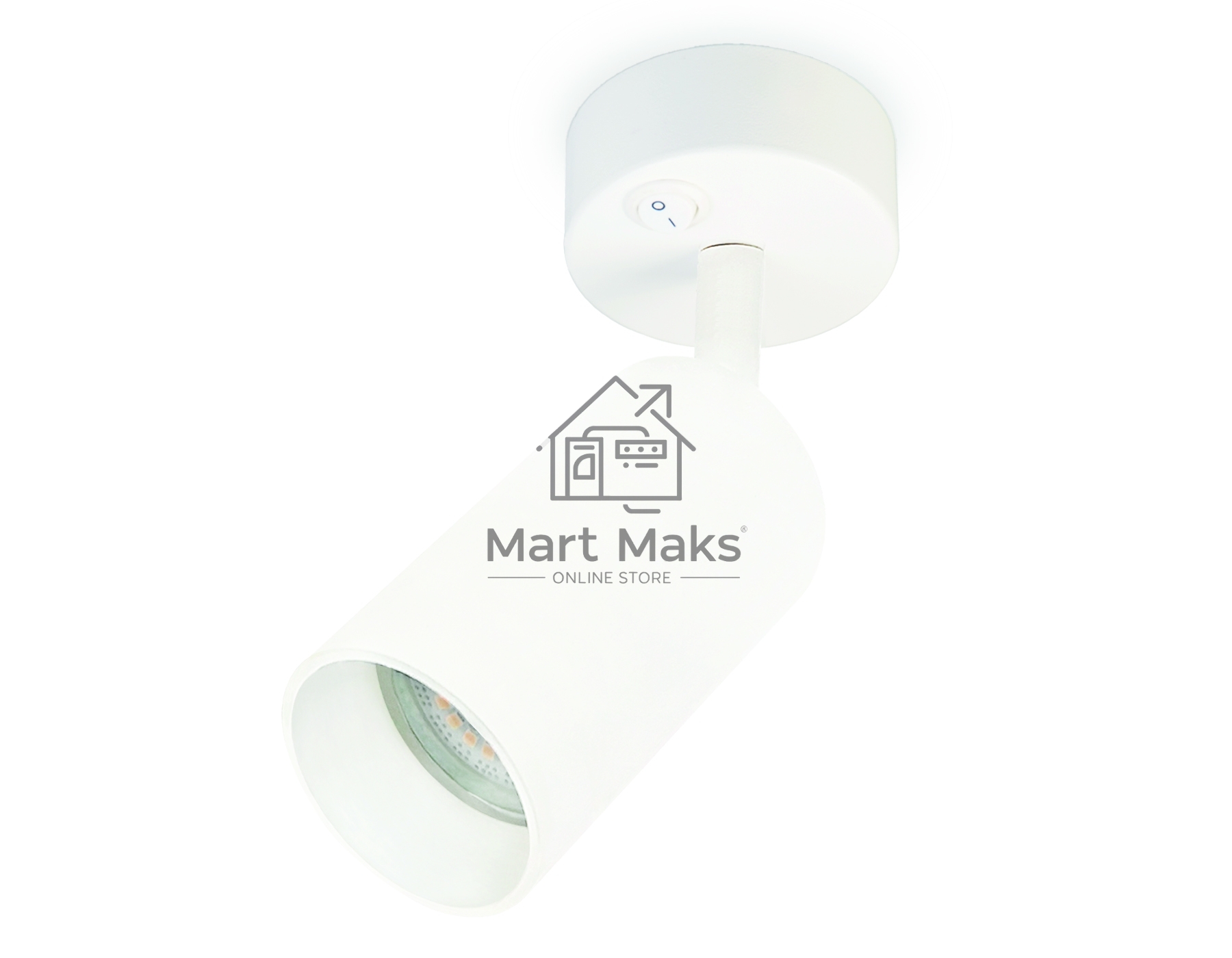 Накладной спот с выключателем Ambrella light TA126 WH белый GU10 max 12W D70*164*D55