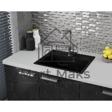 Мойка для кухни BAU Stil Pro 49х42, без выпуска, черный камень