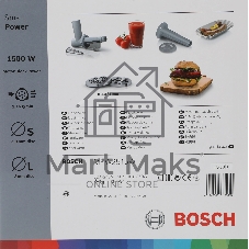 Мясорубка электрическая Bosch MFW2515W белый, 1500 Вт, 1.7 кг/мин, защита от перегрузки, насадки - 4