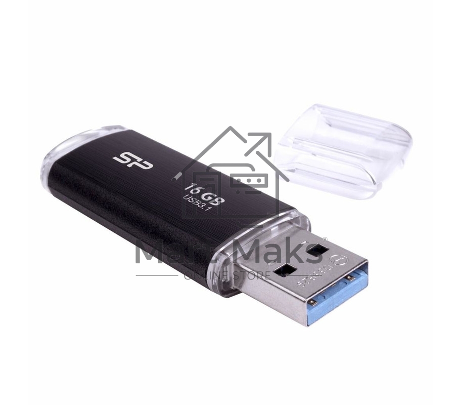Флешка USB R/W 16GB USB Drive <USB 3.0> Silicon Power Blaze B02 Black (SP016GBUF3B02V1K)