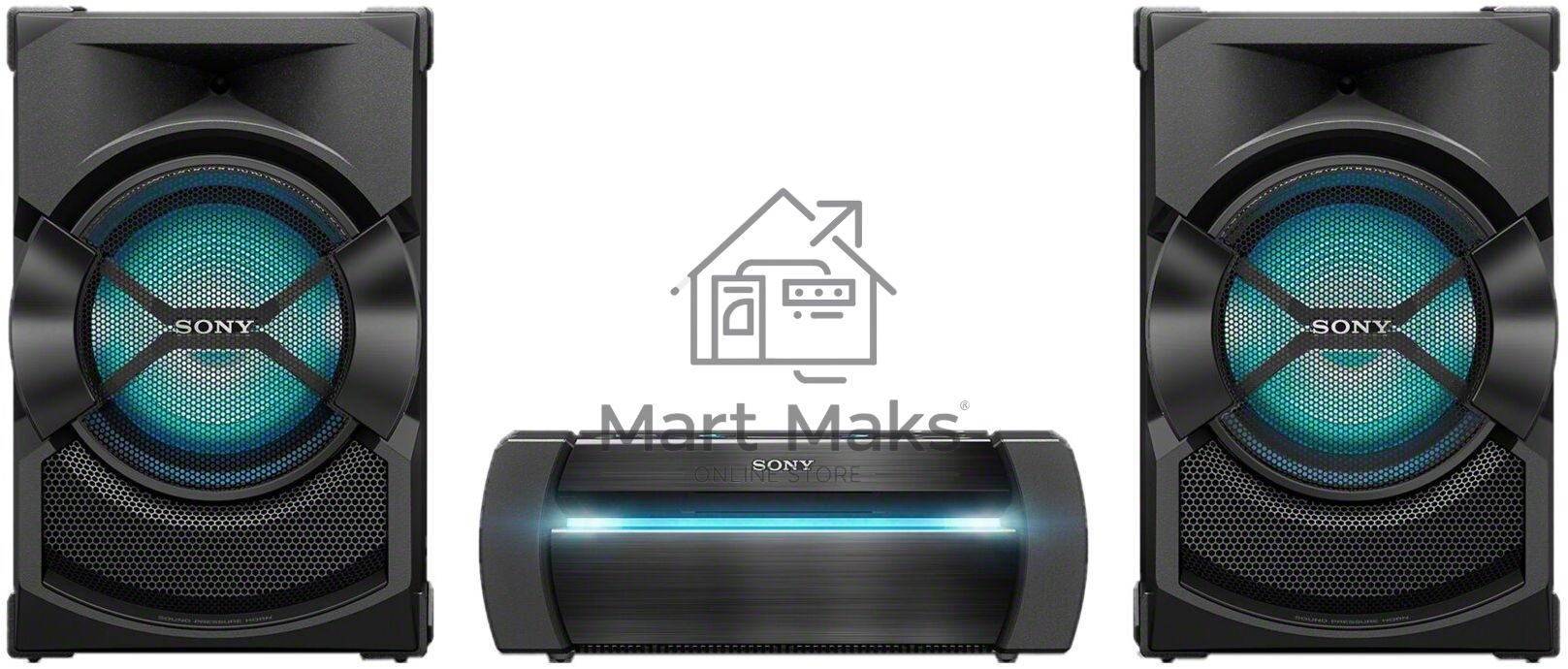 Минисистема Sony Shake-X10 черный 1200Вт CD CDRW DVD DVDRW FM USB BT