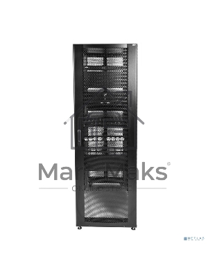 Шкаф серверный ПРОФ напольный 48U (600x1000) дверь перфор. 2 шт., черный, в сборе