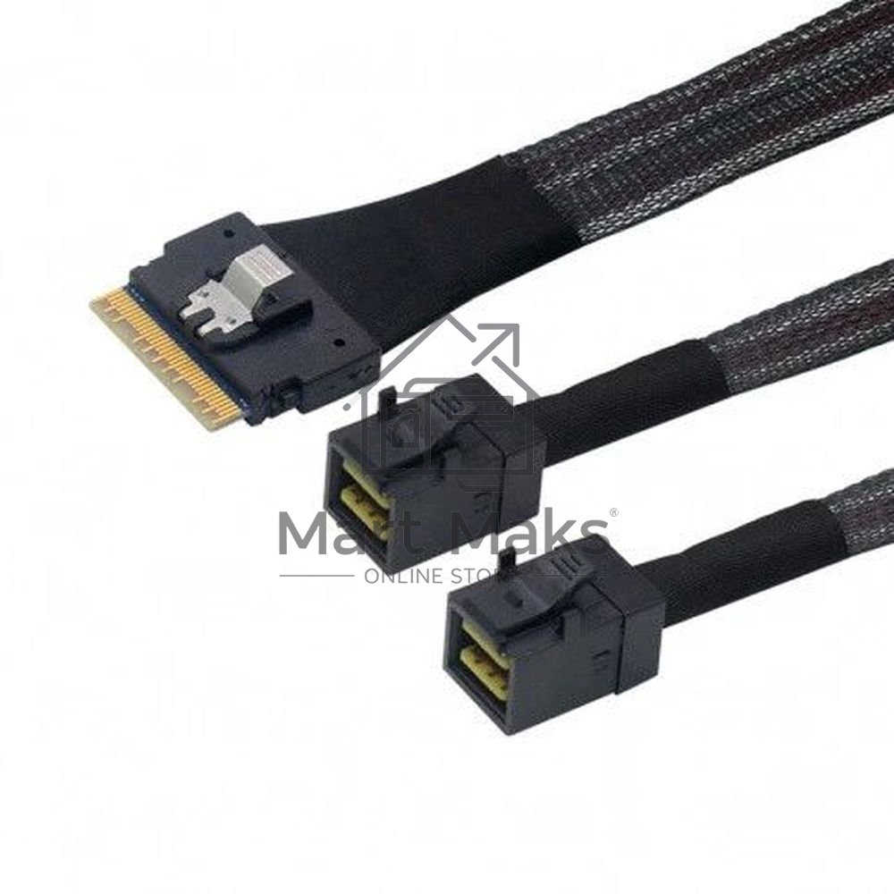 Кабель LR-Link SlimSAS x8 to 2 x miniSAS HD (SFF-8654 x8 - 2 x SFF-8643) Cable, 800mm