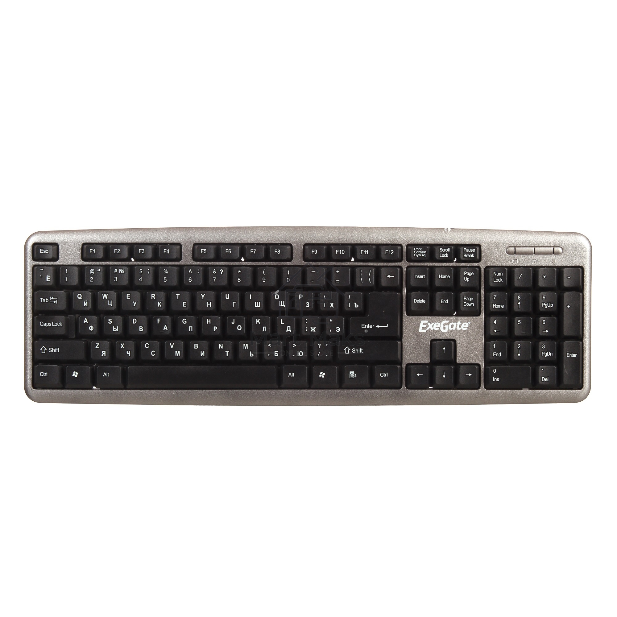 Клавиатура ExeGate LY-401 (EX264086RUS) проводная, USB, серебристый