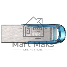 Флешка USB 128Gb SanDisk CZ73 Ultra Flair, USB 3.0, Tropical синий