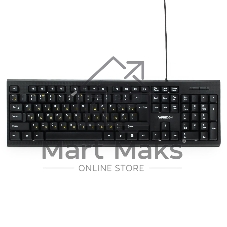 Клавиатура проводная Гарнизон GK-120, USB, черный, поверхность- карбон