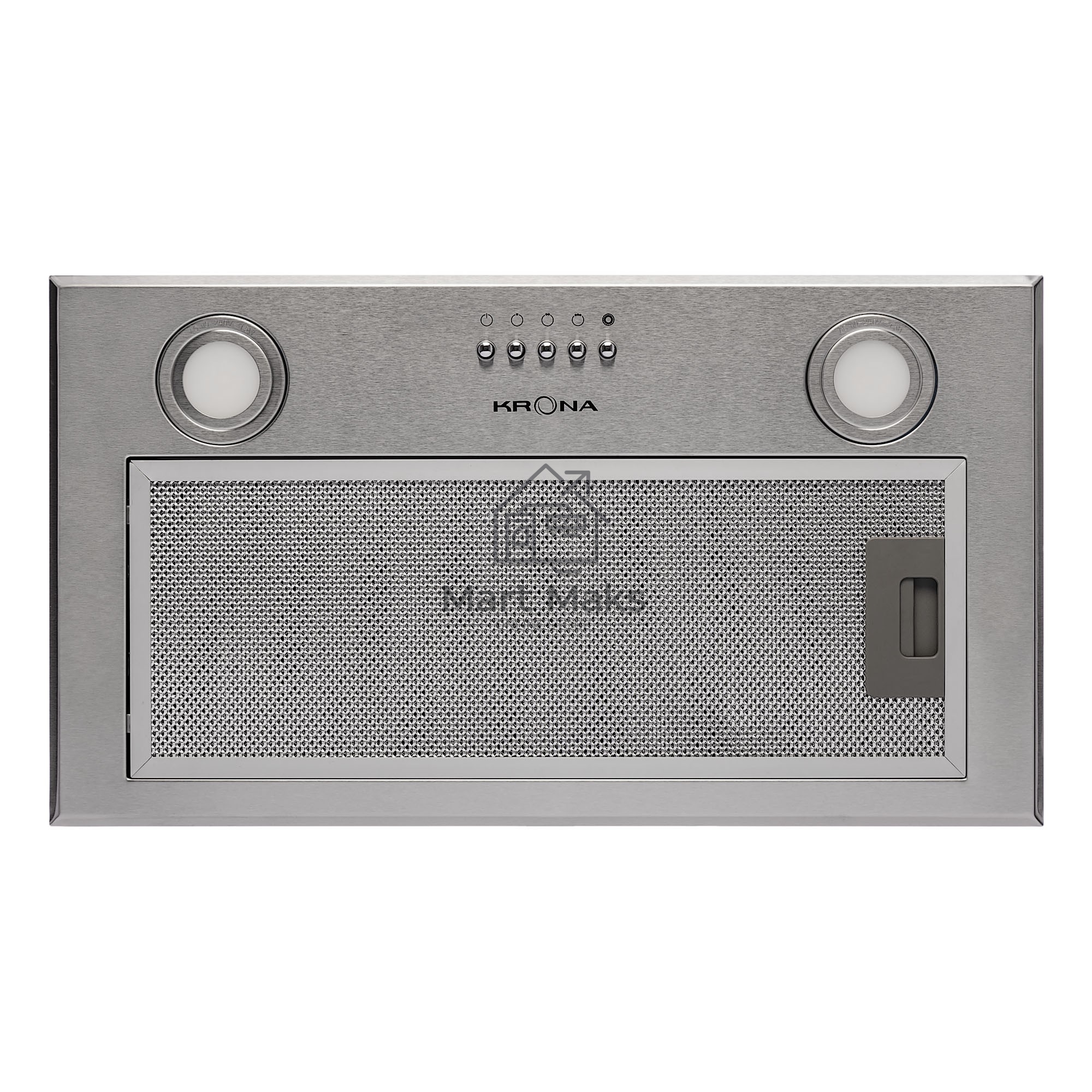 Вытяжка встраиваемая KRONA Ameli 600 inox PB нержавеющая сталь, 60 см, 633 куб. м/ч, 50 дБ