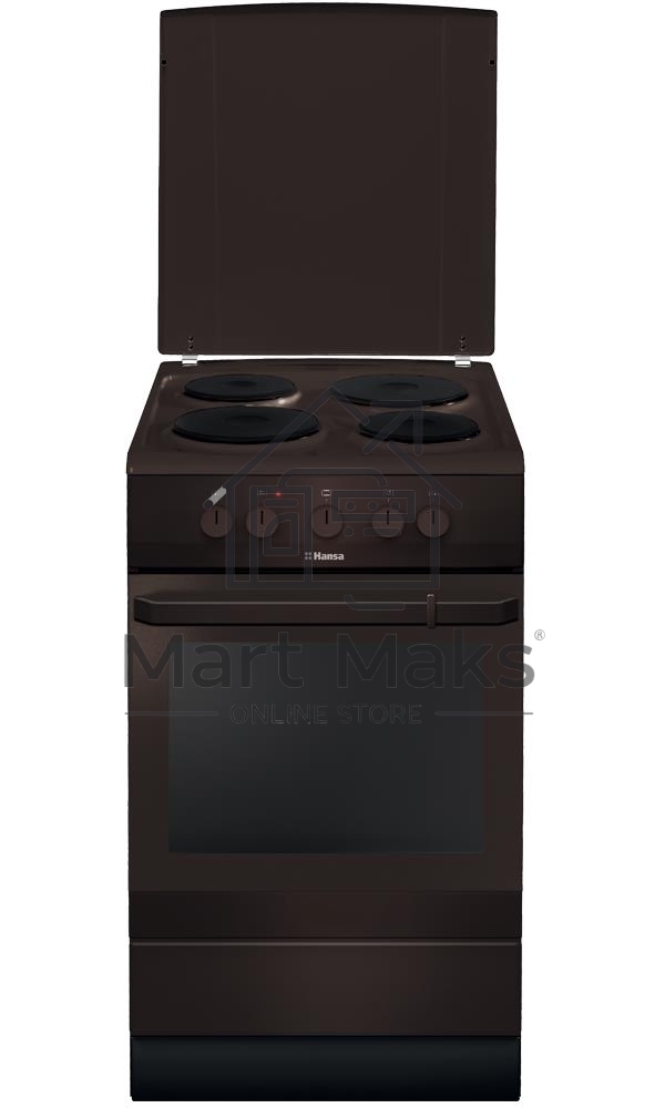 Плита электрическая Hansa FCEB53000 коричневый, конфорок 4 шт, духовка 69 л, 50 см x 85 см x 60 см