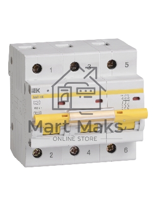 Выключатель автоматический ВА47-100 3Р 20А 10кА х-ка C MVA40-3-020-C IEK